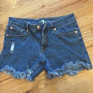 Denim Blue Distressed Women's Shorts